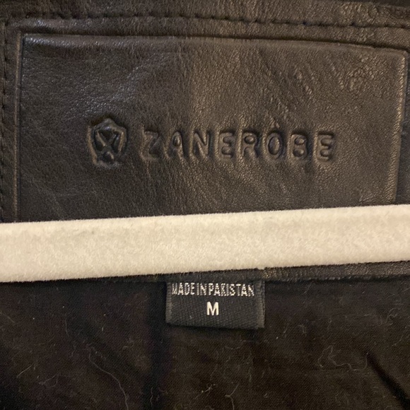 RARE Zanerobe tri-color hooded leather jacket size medium - Picture 2 of 8